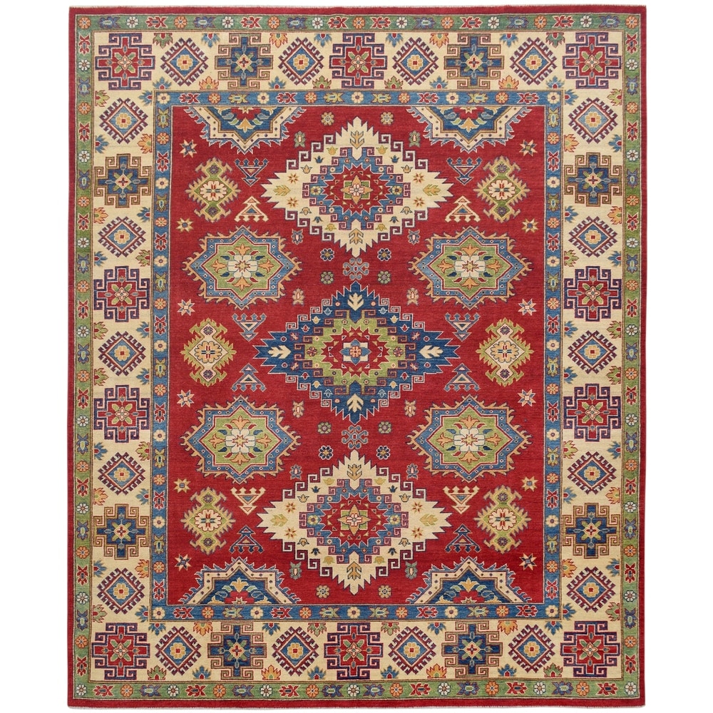 EORC KR109RD9X12 Hand-Knotted Wool Traditional Knot Rug RED 8'10 X 12' 